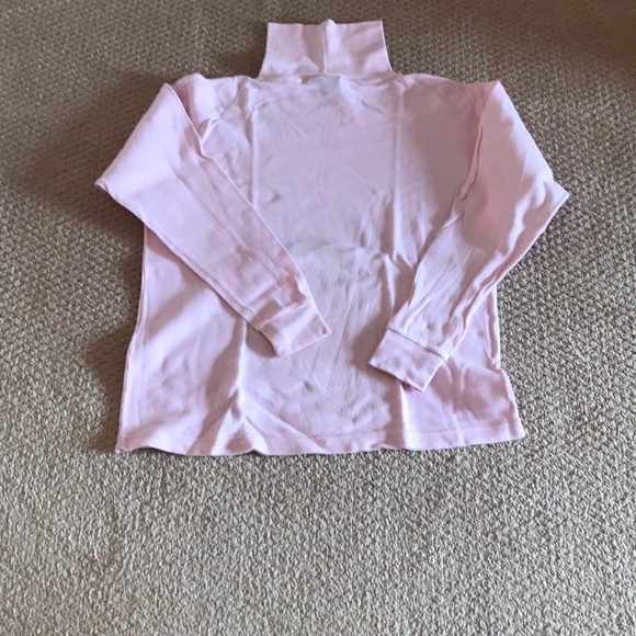 Baby pink 100% cotton long-sleeved turtleneck - Picture 1 of 3
